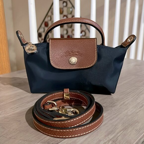 Longchamp Le Pliage Black Handbag With Strap